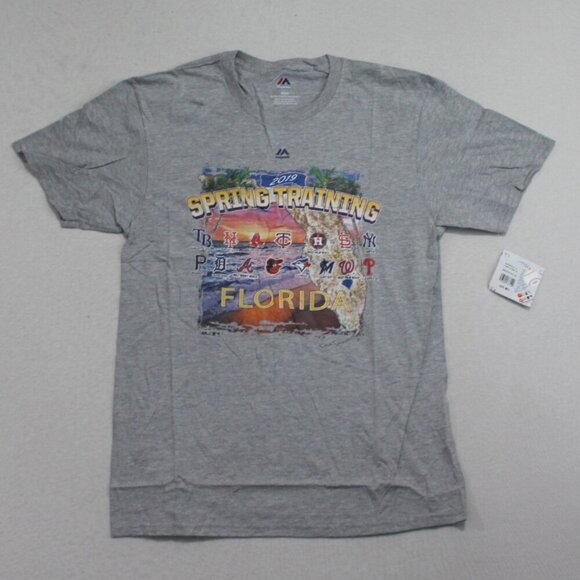 Majestic Men Gray Tee Shirt MLB Spring Training Casual Size Medium - Picture 1 of 10